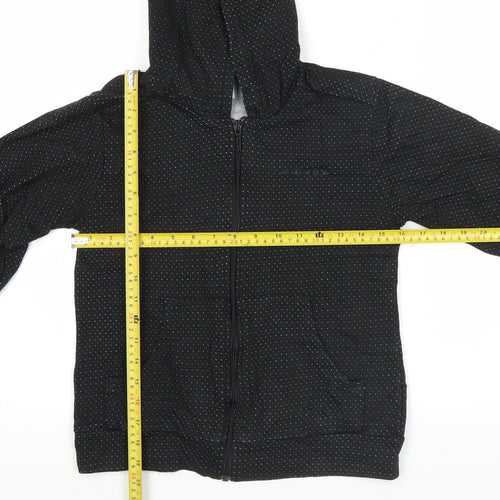 Adidas Womens Black Hoodie Size 8 Full Zip Sports Jacket