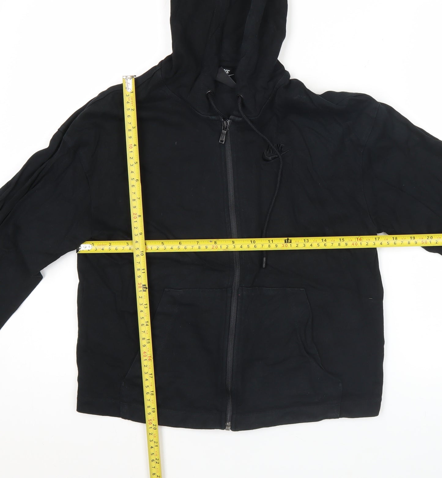 Nike Women’s Black Small Full Zip Hoodie Sweatshirt Cotton