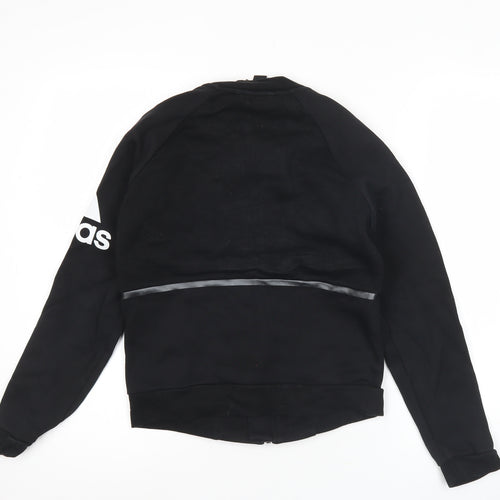 Adidas Womens Black Size 6 Track Jacket Full Zip Reflective Sportswear