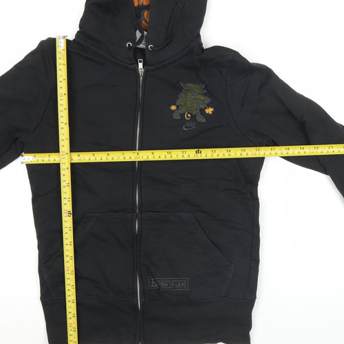 Nike Womens Black Full Zip Hoodie Size M Graphic Logo Sportswear