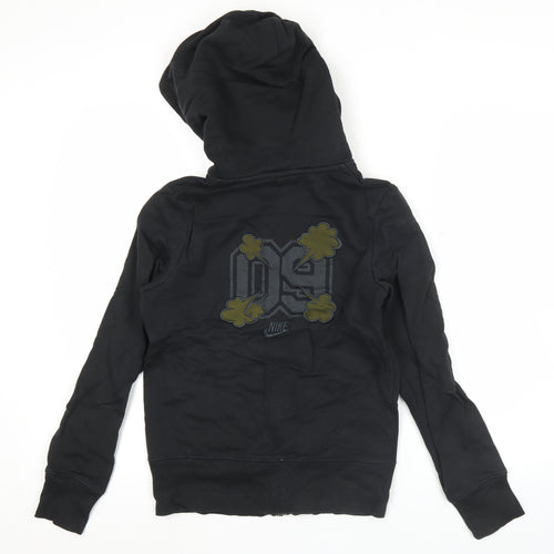 Nike Womens Black Full Zip Hoodie Size M Graphic Logo Sportswear