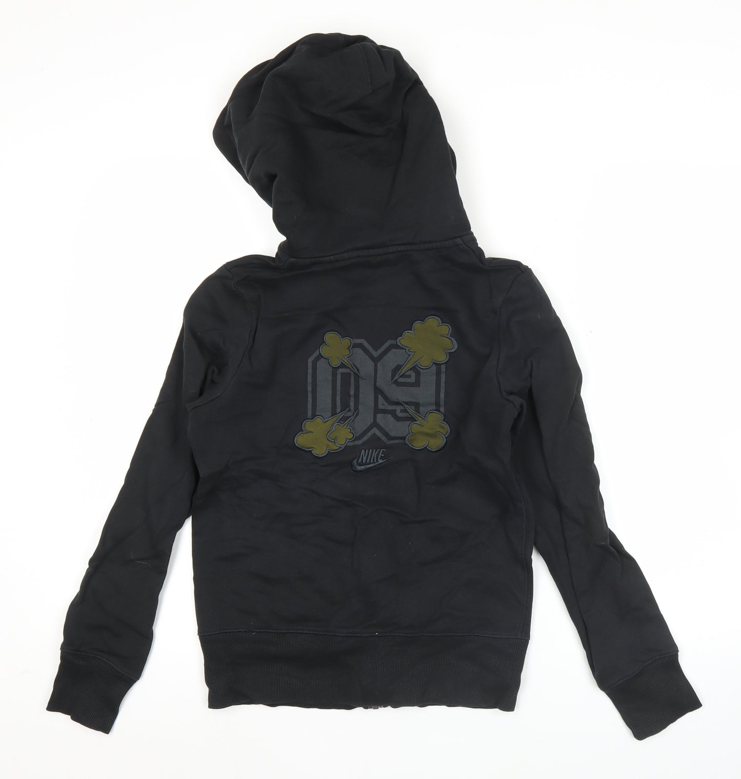 Nike Womens Black Full Zip Hoodie Size M Graphic Logo Sportswear