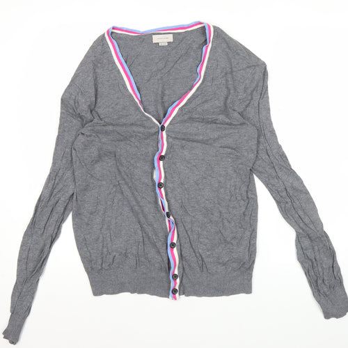 Jack & Jones Men’s Grey Cotton Cardigan L V-Neck Button Knit