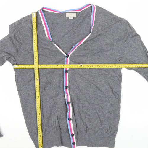 Jack & Jones Men’s Grey Cotton Cardigan L V-Neck Button Knit
