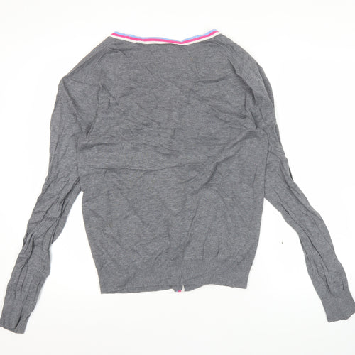 Jack & Jones Men’s Grey Cotton Cardigan L V-Neck Button Knit