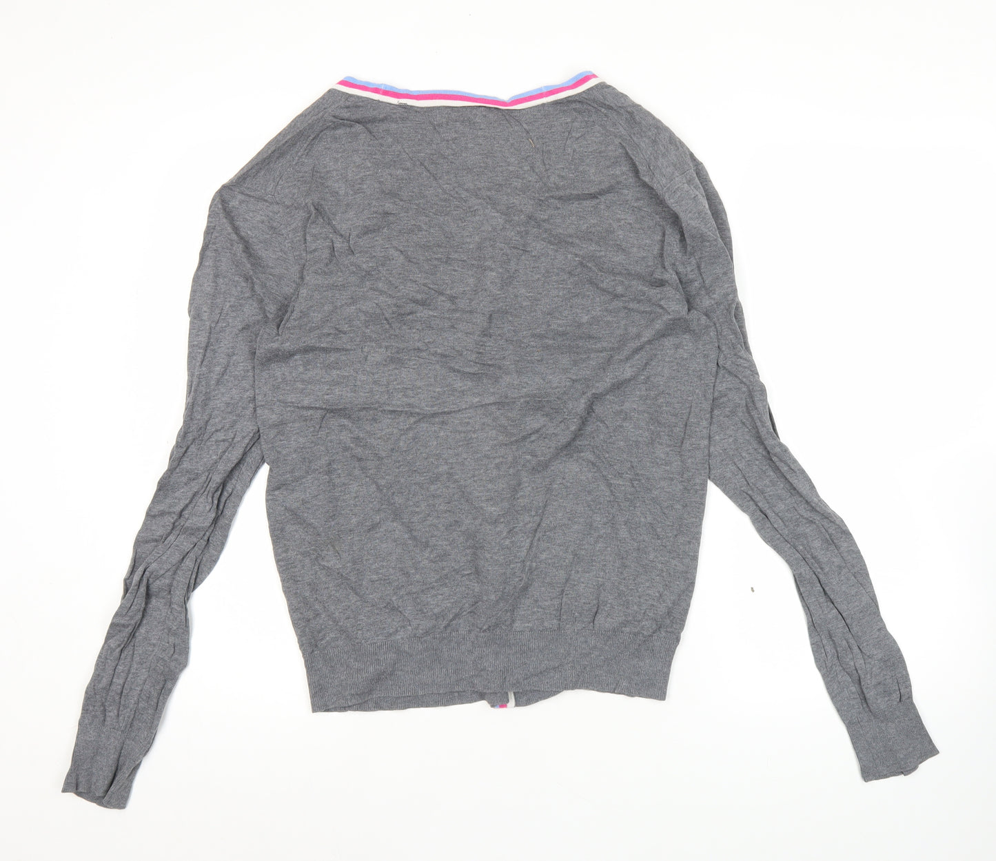 Jack & Jones Men’s Grey Cotton Cardigan L V-Neck Button Knit