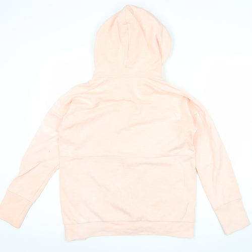 Adidas Womens Pink Hoodie Size 8 Full Zip Cotton Blend Sportswear