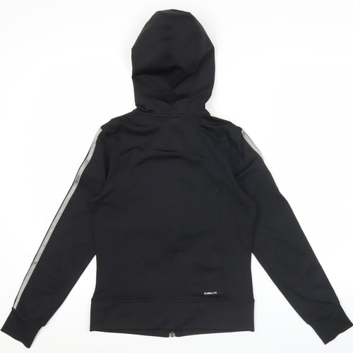 Adidas Womens Black Size 6 Full Zip Hooded Sports Hoodie Jacket