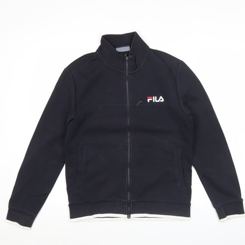 Fila Womens Black Track Jacket UK 10 Slim Fit Full Zip Sportswear