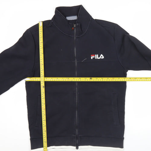 Fila Womens Black Track Jacket UK 10 Slim Fit Full Zip Sportswear