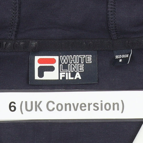 Fila Womens Blue Floral Full Zip Hoodie Size 6 Regular Fit
