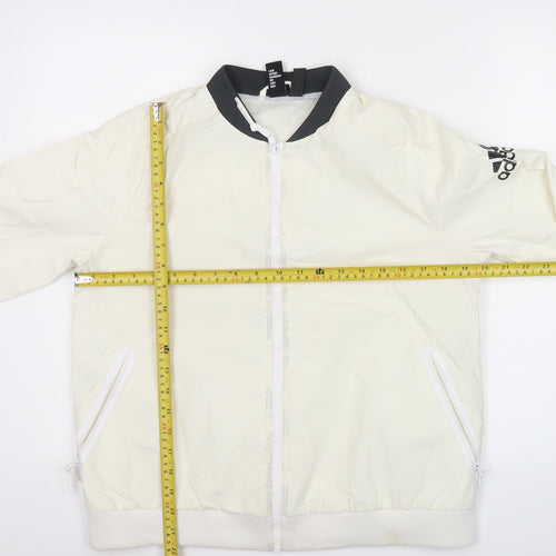 Adidas Womens Ivory Size 12 Full Zip Training Jacket