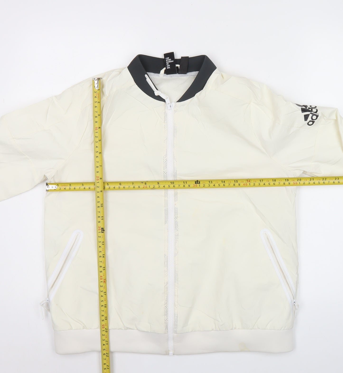 Adidas Womens Ivory Size 12 Full Zip Training Jacket