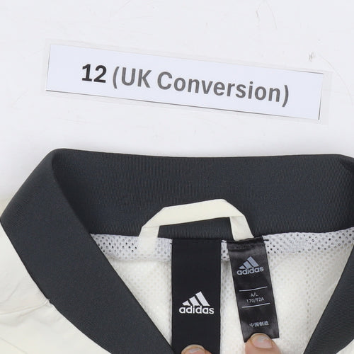 Adidas Womens Ivory Size 12 Full Zip Training Jacket