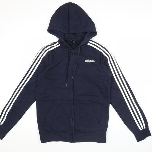 Adidas Men’s Blue XS Full Zip Hoodie Sportswear Cotton Blend