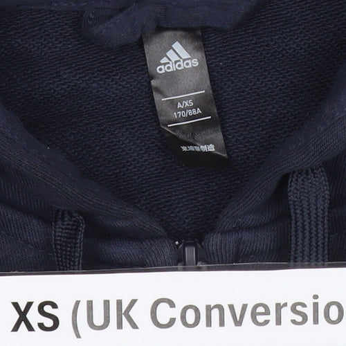 Adidas Men’s Blue XS Full Zip Hoodie Sportswear Cotton Blend