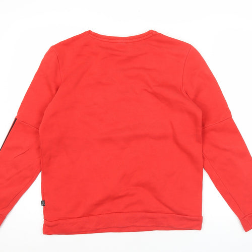 Puma Boys Red Sweatshirt 13-14 Years Crew Neck Pullover Logo Print
