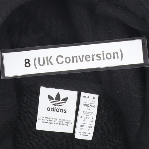 Adidas Women’s Black Pullover Hoodie Size 8 UK with Zip Accents