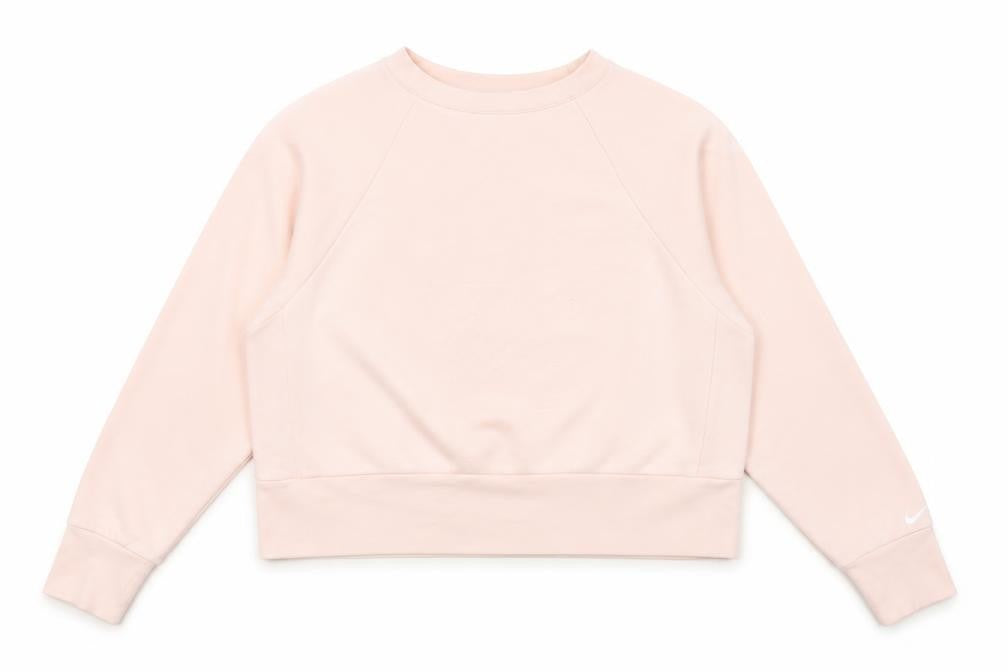 Front view of Nike Women’s Pink Dri-FIT Sweatshirt M Polyester Cotton Blend