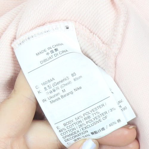 Nike Women’s Pink Dri-FIT Sweatshirt M Polyester Cotton Blend