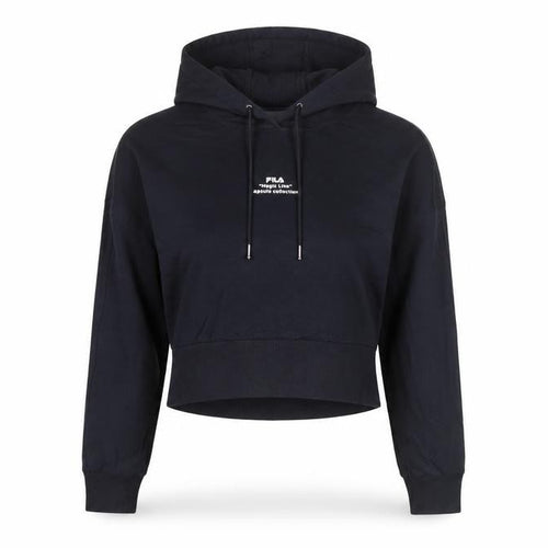 Fila Women’s Black Pullover Hoodie Size 8 Graphic Logo Hooded Sweatshirt