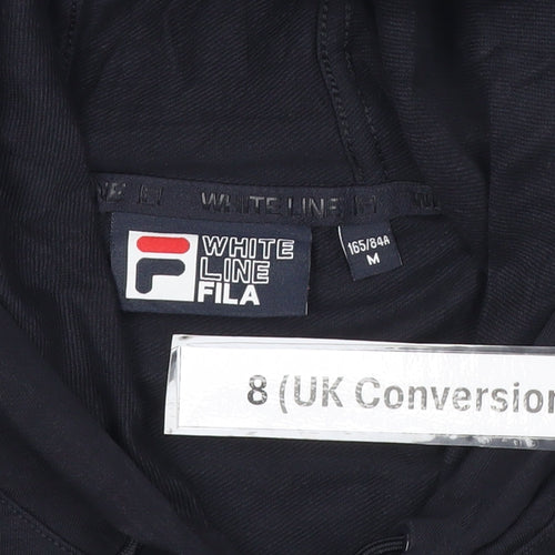 Fila Women’s Black Pullover Hoodie Size 8 Graphic Logo Hooded Sweatshirt