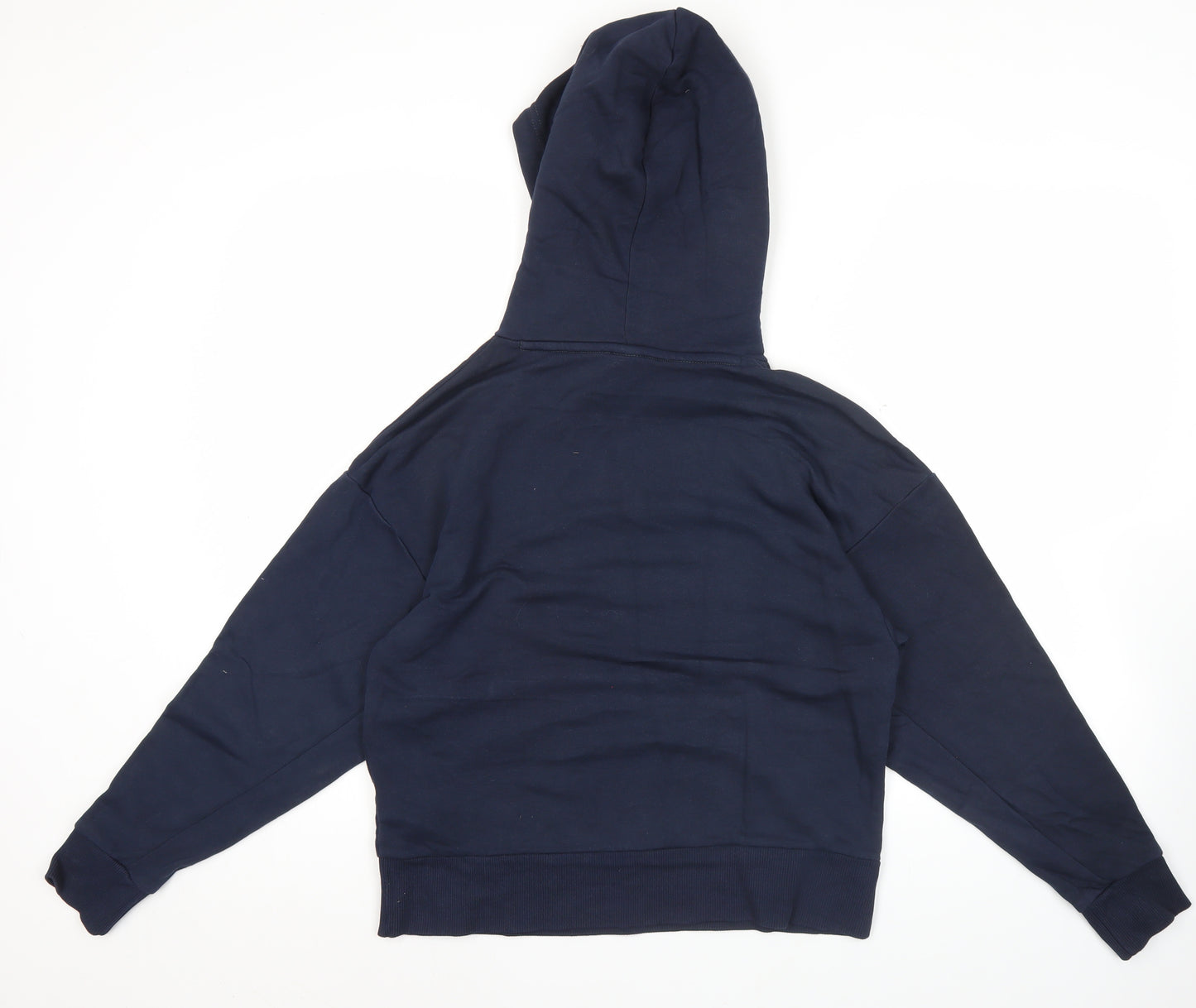 Puma Womens XS Blue Pullover Hoodie Graphic Logo Sweatshirt
