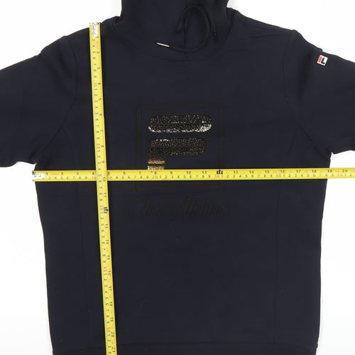 Fila Women’s Black Size 10 Pullover Hoodie with Sequin Logo
