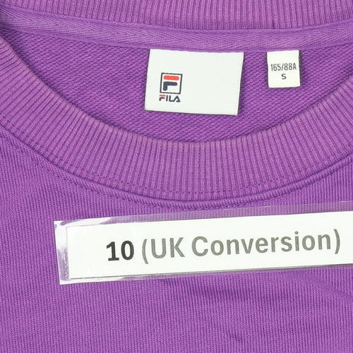 Fila Womens Purple Logo Sweatshirt Size 10 UK Crew Neck Pullover