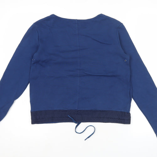 Nike Women’s Blue Pullover Sweatshirt S Logo Drawstring Activewear
