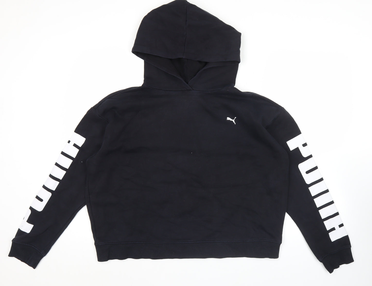 Puma Men’s Black L Pullover Hoodie Sports Logo Long Sleeve
