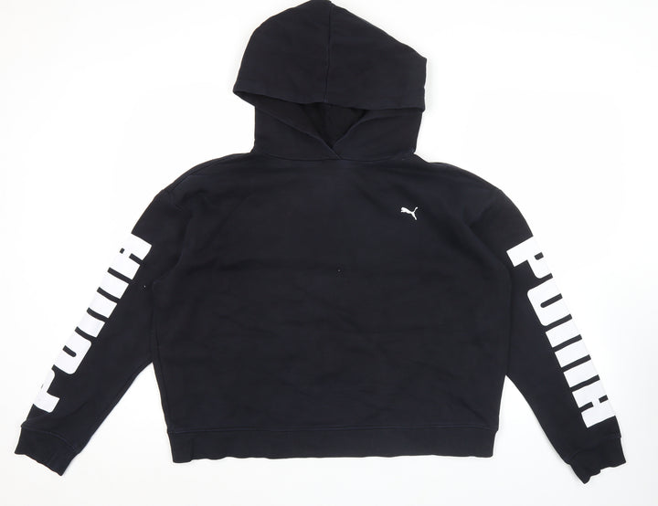 Puma Men’s Black L Pullover Hoodie Sports Logo Long Sleeve