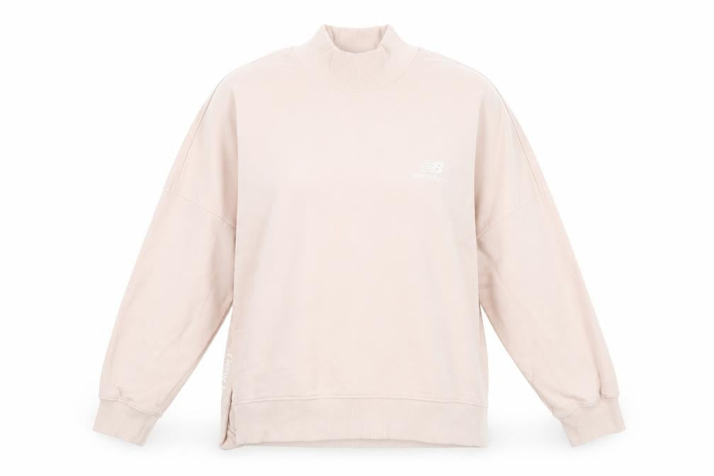 New Balance Womens Pink Sweatshirt Small Logo Print Casual