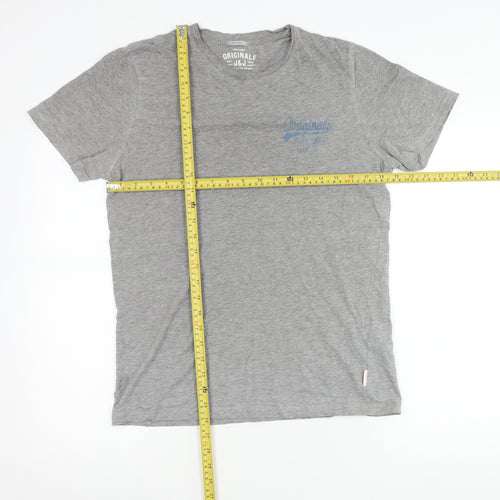 Jack & Jones Mens Grey Small Short Sleeve Crew Neck T-Shirt