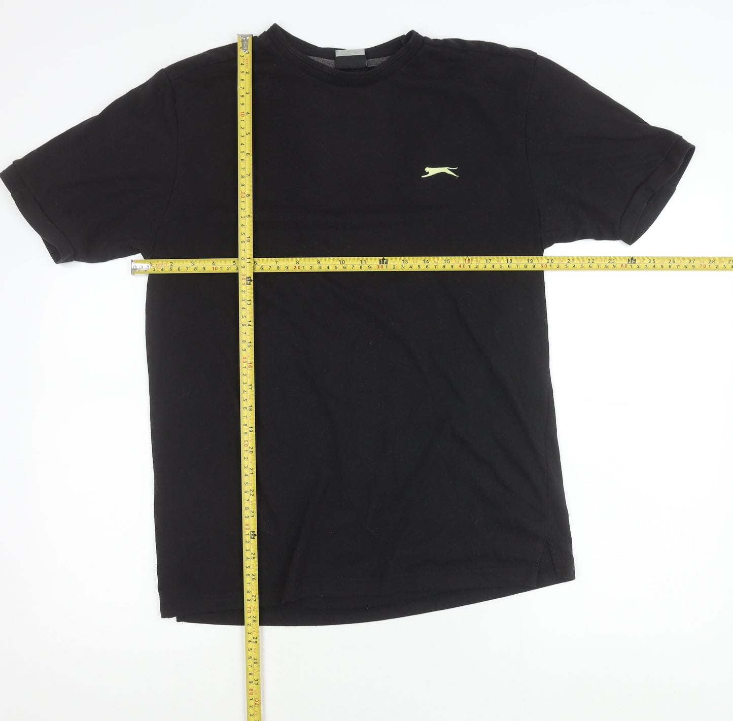 Slazenger Men Black L Crew Neck Short Sleeve Cotton T-Shirt