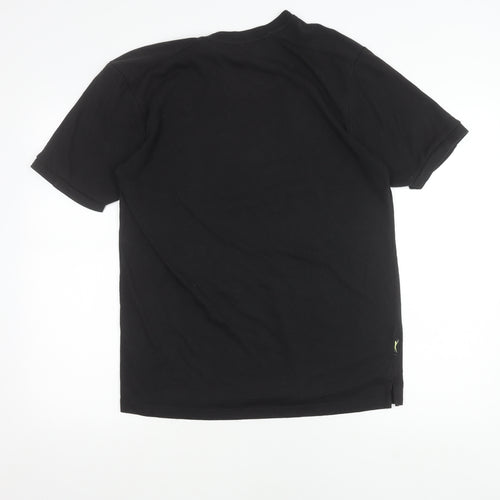 Slazenger Men Black L Crew Neck Short Sleeve Cotton T-Shirt