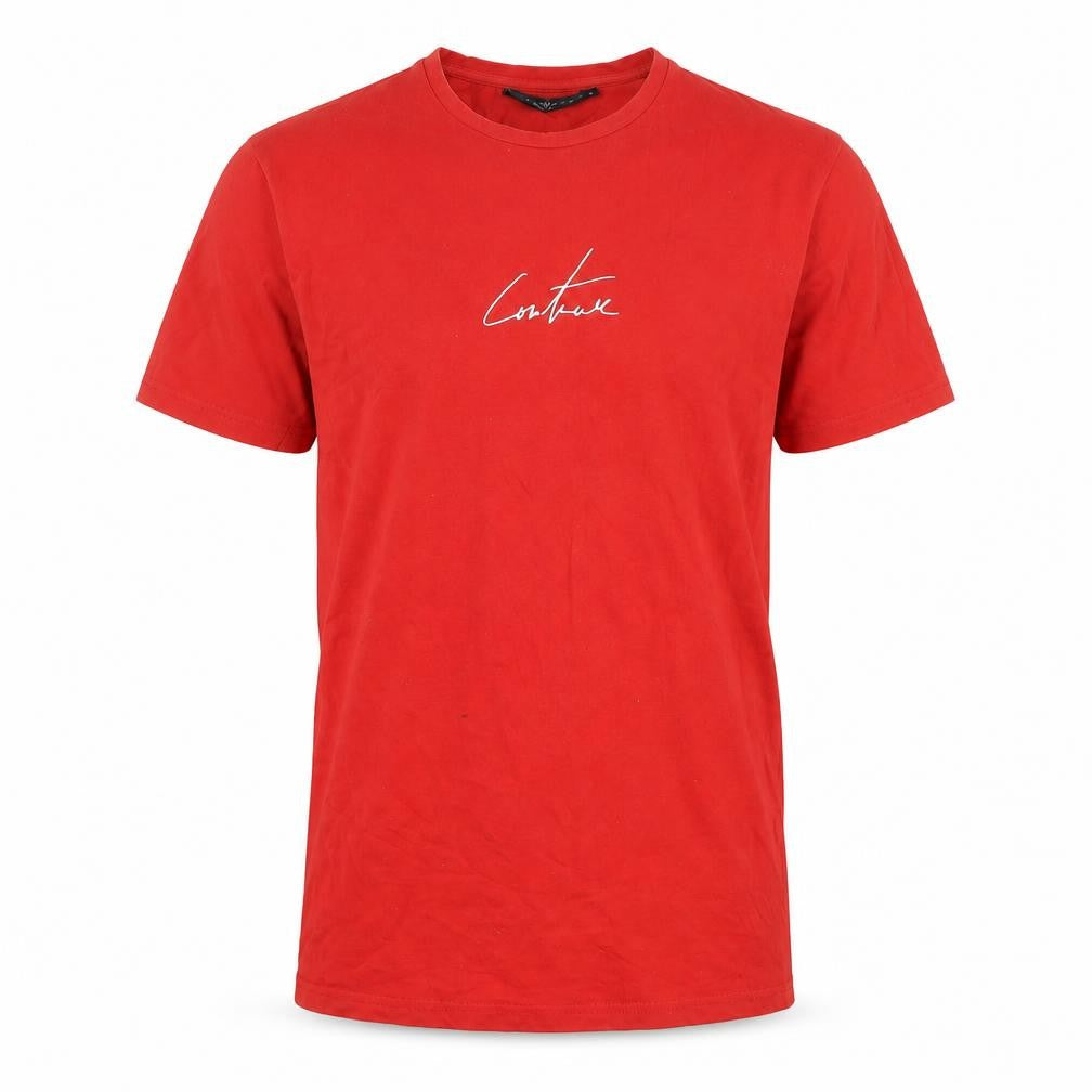 The Couture Club Men's Red Slim Fit Crew Neck T-Shirt Size S