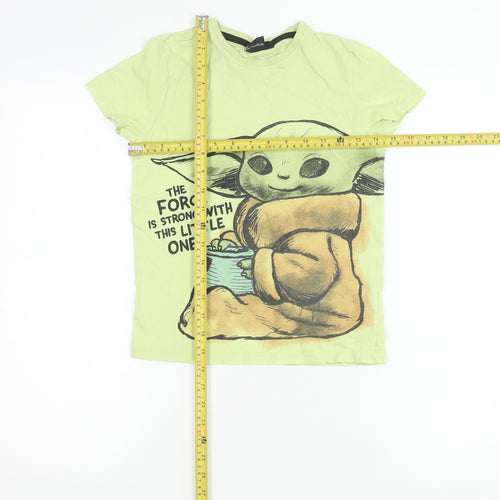 Star Wars Boys Green Grogu T-Shirt 8-9Y Short Sleeve Crew Neck