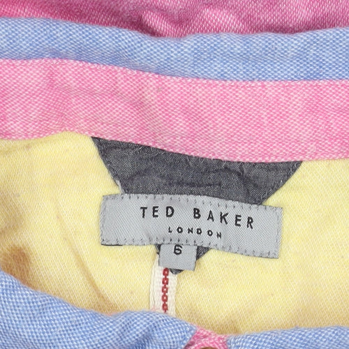 Ted Baker Men's Pink Collared Cotton T-Shirt XL Short Sleeve
