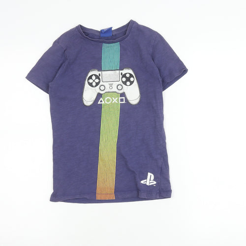 Next Boys Blue PlayStation Graphic T-Shirt 8 Years Short Sleeve Cotton