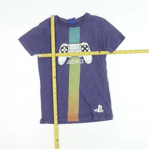 Next Boys Blue PlayStation Graphic T-Shirt 8 Years Short Sleeve Cotton