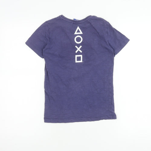 Next Boys Blue PlayStation Graphic T-Shirt 8 Years Short Sleeve Cotton