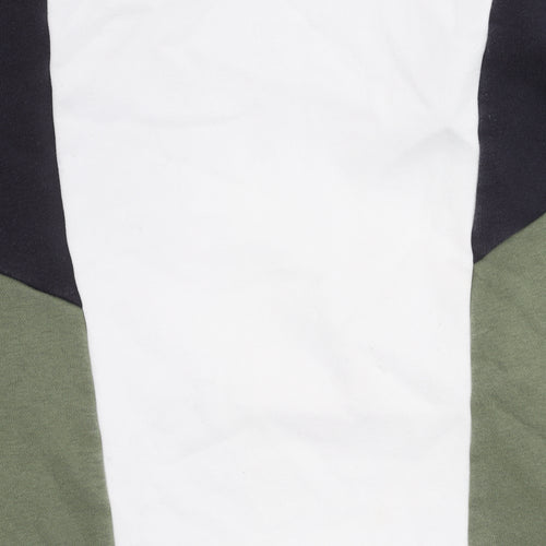 Next Men's XL Pullover Hoodie Green White Black Colour Block