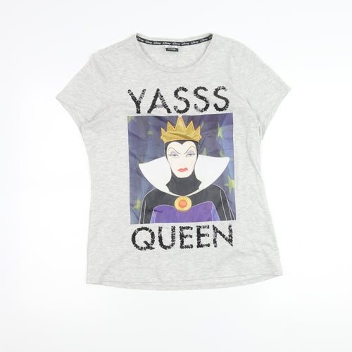 Disney at George Girls Grey Evil Queen Sequin Graphic T-Shirt UK 10 Years
