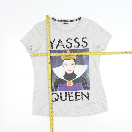 Disney at George Girls Grey Evil Queen Sequin Graphic T-Shirt UK 10 Years