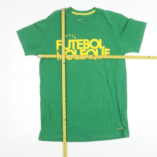 Nike Men’s Green Slim Fit Brasil Graphic Sports T-Shirt L