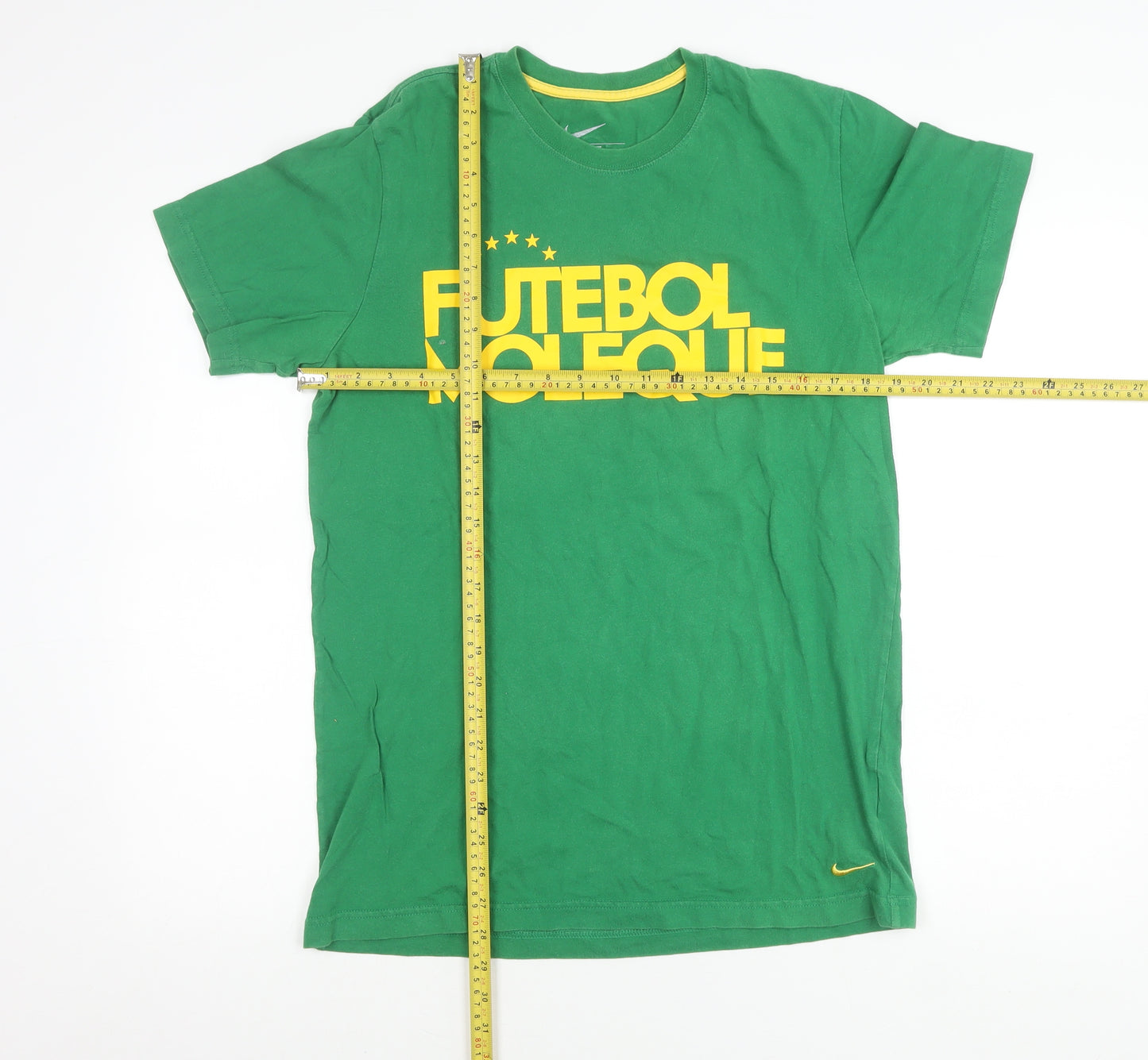 Nike Men’s Green Slim Fit Brasil Graphic Sports T-Shirt L