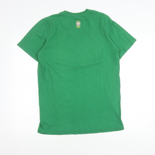Nike Men’s Green Slim Fit Brasil Graphic Sports T-Shirt L