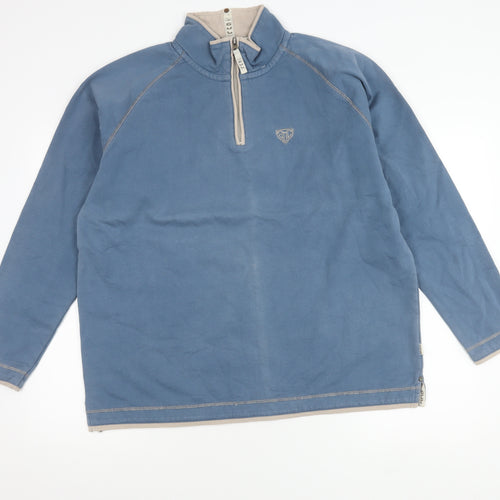 GUL Mens Blue L 1/4 Zip Sweatshirt High Neck Logo Outdoor Regular Fit