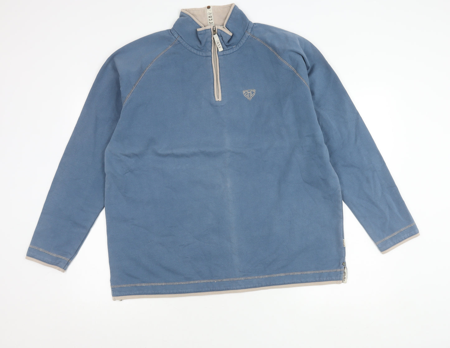 GUL Mens Blue L 1/4 Zip Sweatshirt High Neck Logo Outdoor Regular Fit